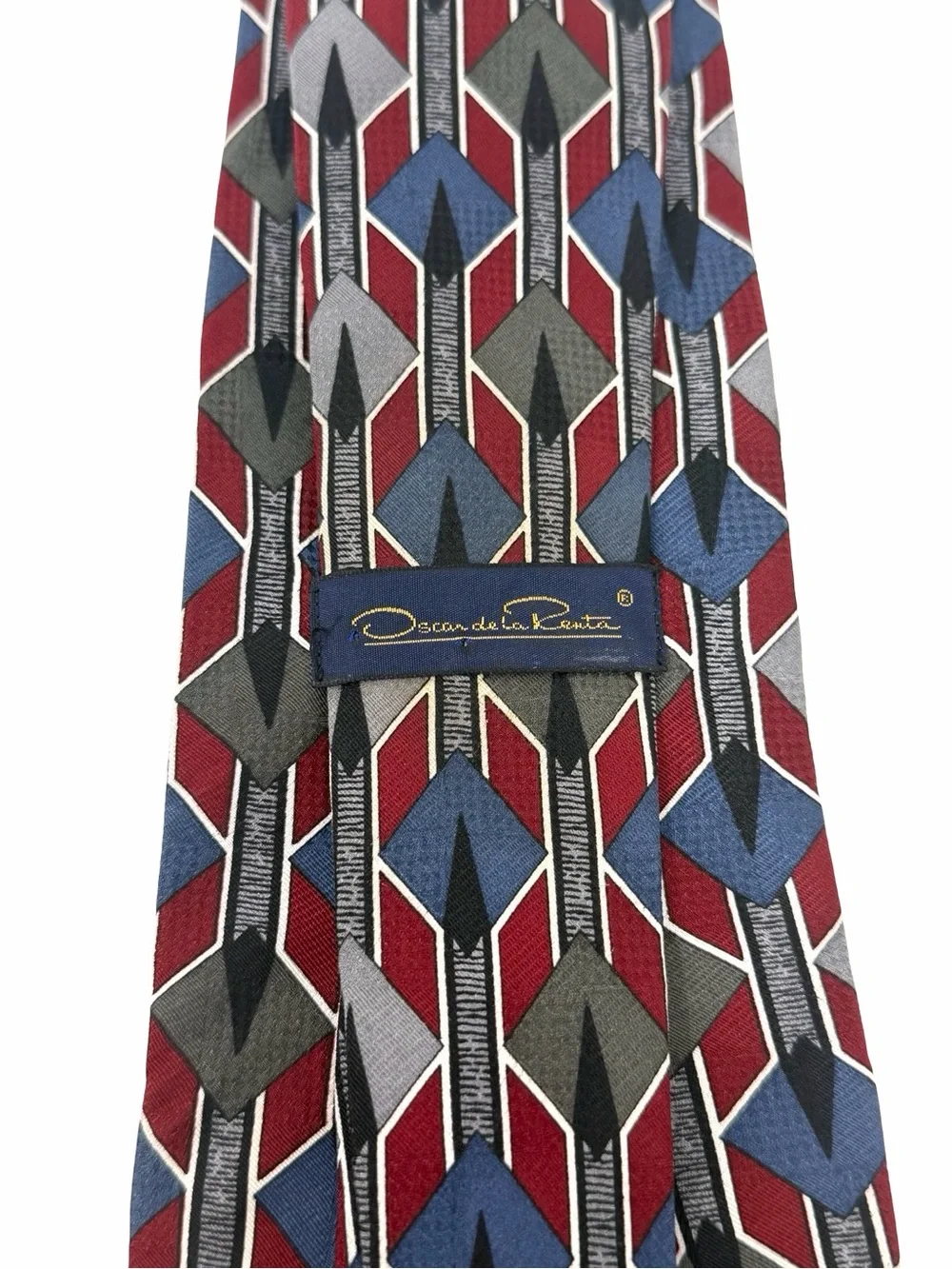 Oscar De La Renta Geometric Novelty Pencil Silk Neck Tie